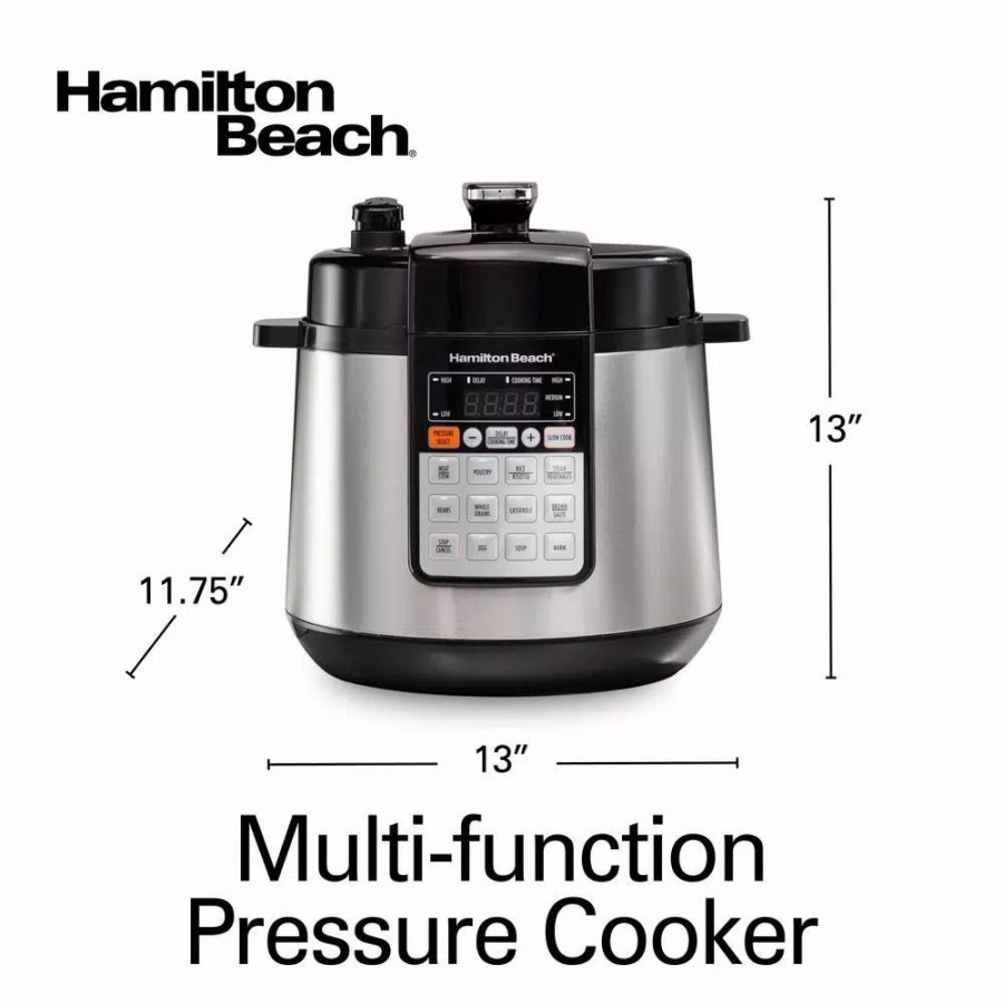 * Cookers | Cookers Hamilton Beach Multi-Function 6 Qt. Stainless Steel Electric Pressure Cooker