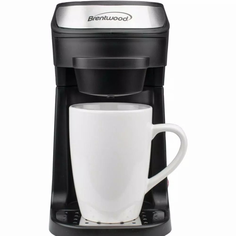 * Coffee Makers | Coffee Makers Brentwood 1-Cup Black Single-Serve Coffee Maker With Mug