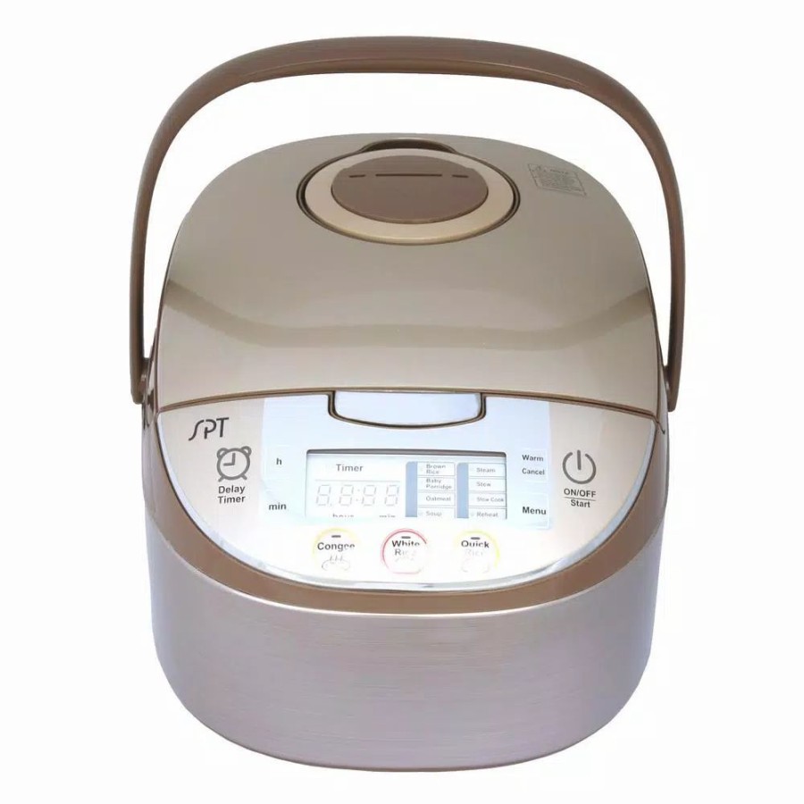 * Cookers | Cookers Spt 8-Cup Beige Rice Cooker With Steam Basket And Built-In Timer