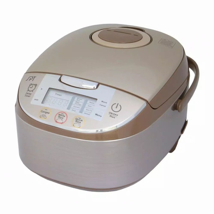 * Cookers | Cookers Spt 8-Cup Beige Rice Cooker With Steam Basket And Built-In Timer