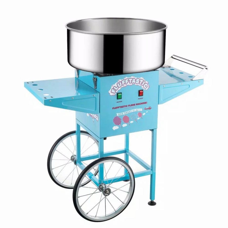 * Dessert Makers | Dessert Makers Great Northern Blue Flufftastic Commercial Cotton Candy Machine With Cart