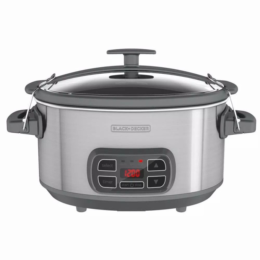 * Cookers | Cookers Black+Decker 7 Qt. Brushed Stainless Steel Programmable Slow Cooker