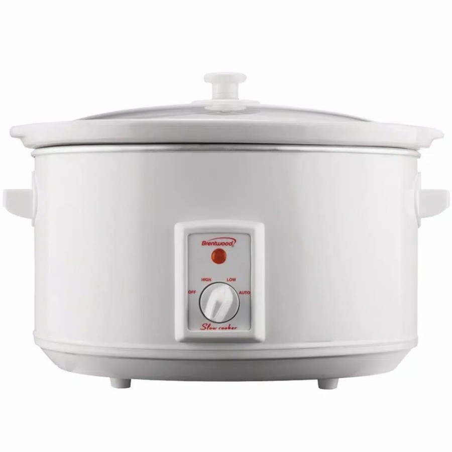 * Cookers | Cookers Brentwood Appliances 8 Qt. White Slow Cooker