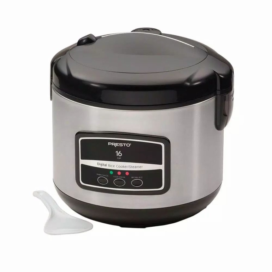 * Cookers | Cookers Presto 16-Cup Stainless Steel Rice Cooker With Non-Stick Cooking Pot