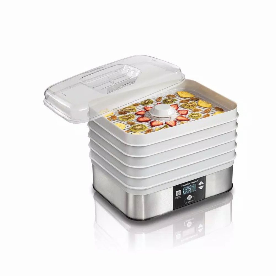 * Food Processing | Food Processing Hamilton Beach 5-Tray Stainless Steel Food Dehydrator With Programmable Settings