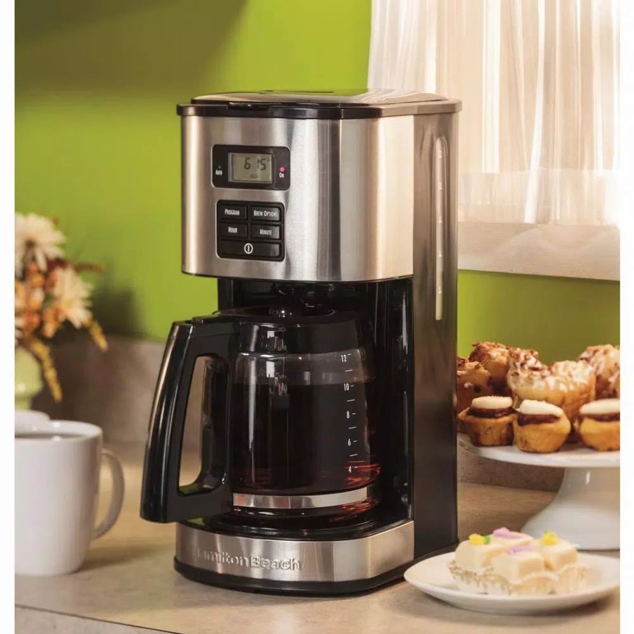 * Coffee Makers | Coffee Makers Hamilton Beach 12-Cup Black Programmable Coffee Maker With Automatic Shut-Off