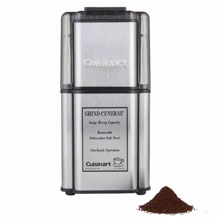 * Coffee Makers | Coffee Makers Cuisinart Grind Central 3 Oz. Brushed Stainless Steel Blade Coffee Grinder