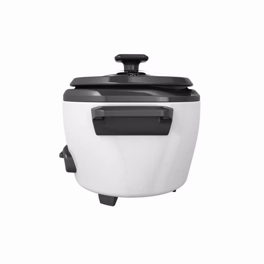 * Cookers | Cookers Black+Decker 3-Cup White Rice Cooker With Steaming Basket And Non-Stick Pot