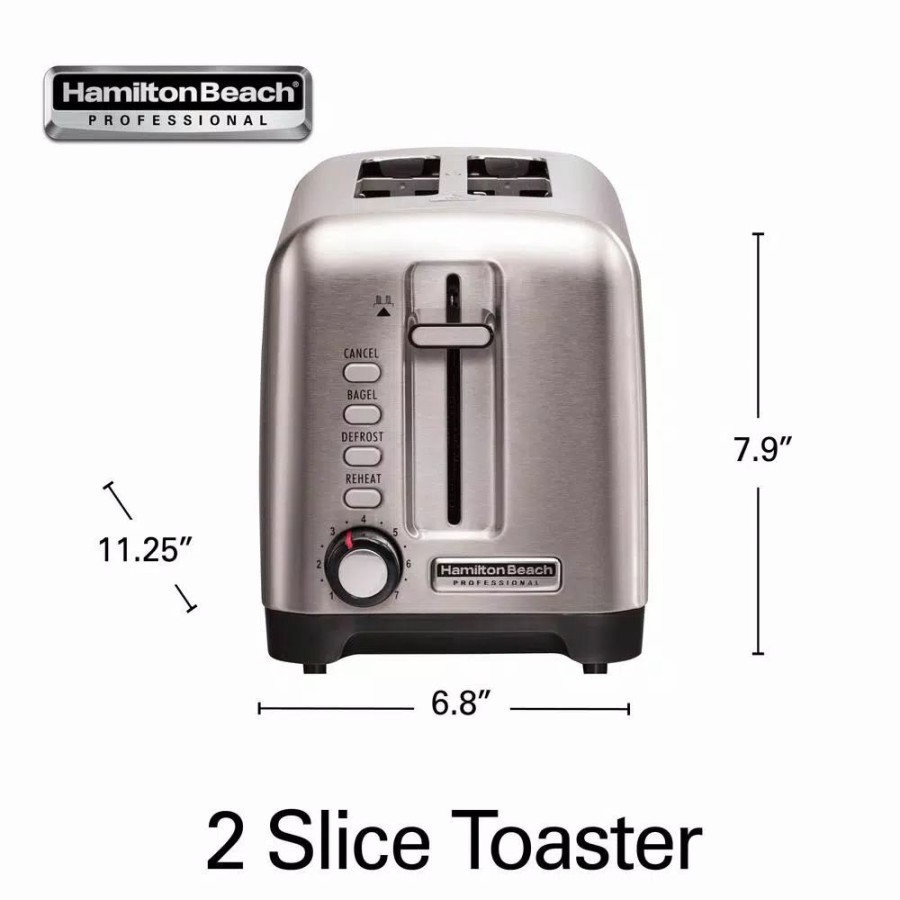 * Toasters | Toasters Hamilton Beach Pro 2-Slice Stainless Steel Wide Slot Toaster