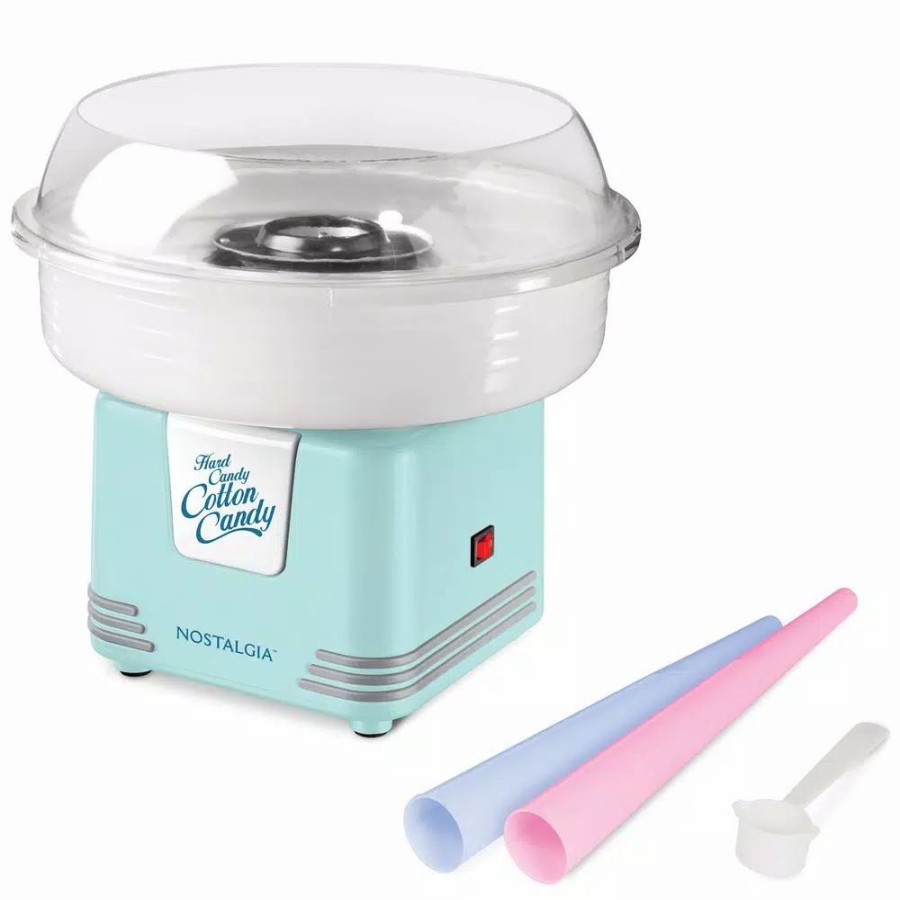 * Dessert Makers | Dessert Makers Nostalgia Retro Aqua Hard And Sugar Free Cotton Candy Maker With Cotton Candy Cones