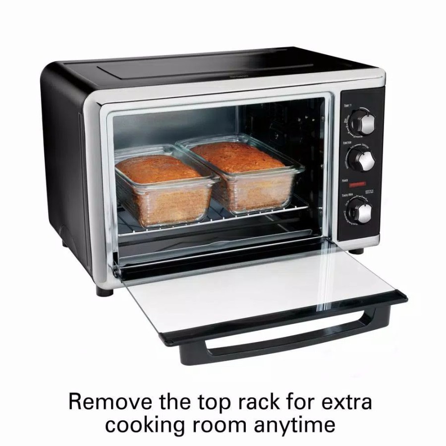 * Toasters | Toasters Hamilton Beach Countertop Toaster Oven Black With Convection And Rotisserie