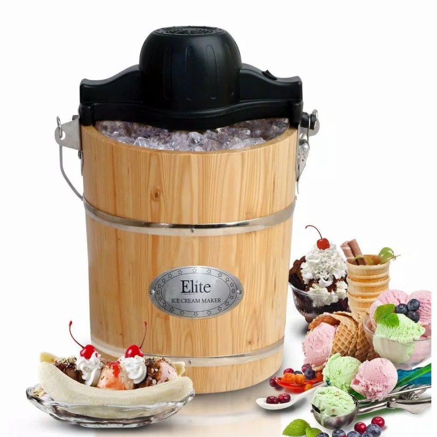 * Dessert Makers | Dessert Makers Elite Gourmet 6 Qt. Old Fashioned Ice Cream Maker