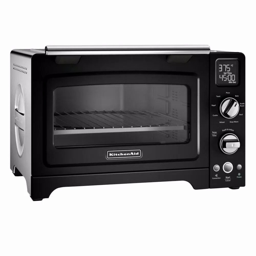 * Toasters | Toasters Kitchenaid 2000 W 4-Slice Onyx Black Convection Toaster Oven With Non-Stick Pan, Broiling Rack And Cooling Rack