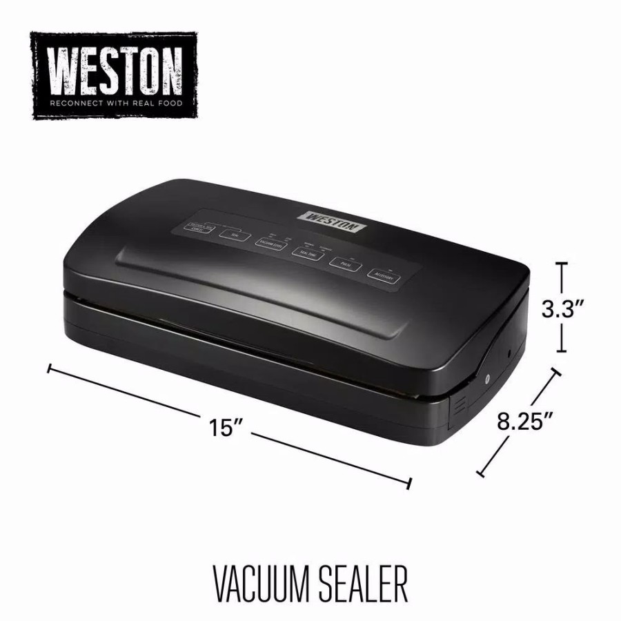 * Food Processing | Food Processing Weston Black Food Vacuum Sealer With Roll Storage And Bag Cutter