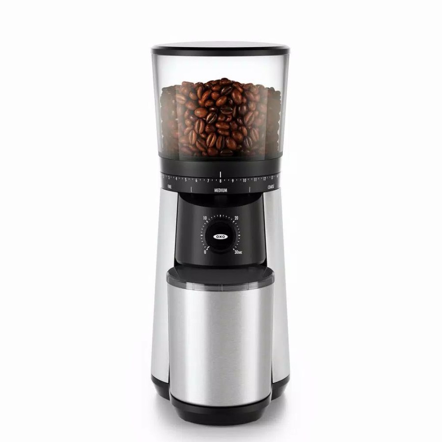 * Coffee Makers | Coffee Makers Oxo 16 Oz. Stainless Steel Conical Coffee Grinder With Adjustable Settings