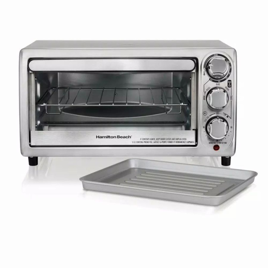 * Toasters | Toasters Hamilton Beach 1100-Watt 4-Slice Stainless Steel Toaster Oven