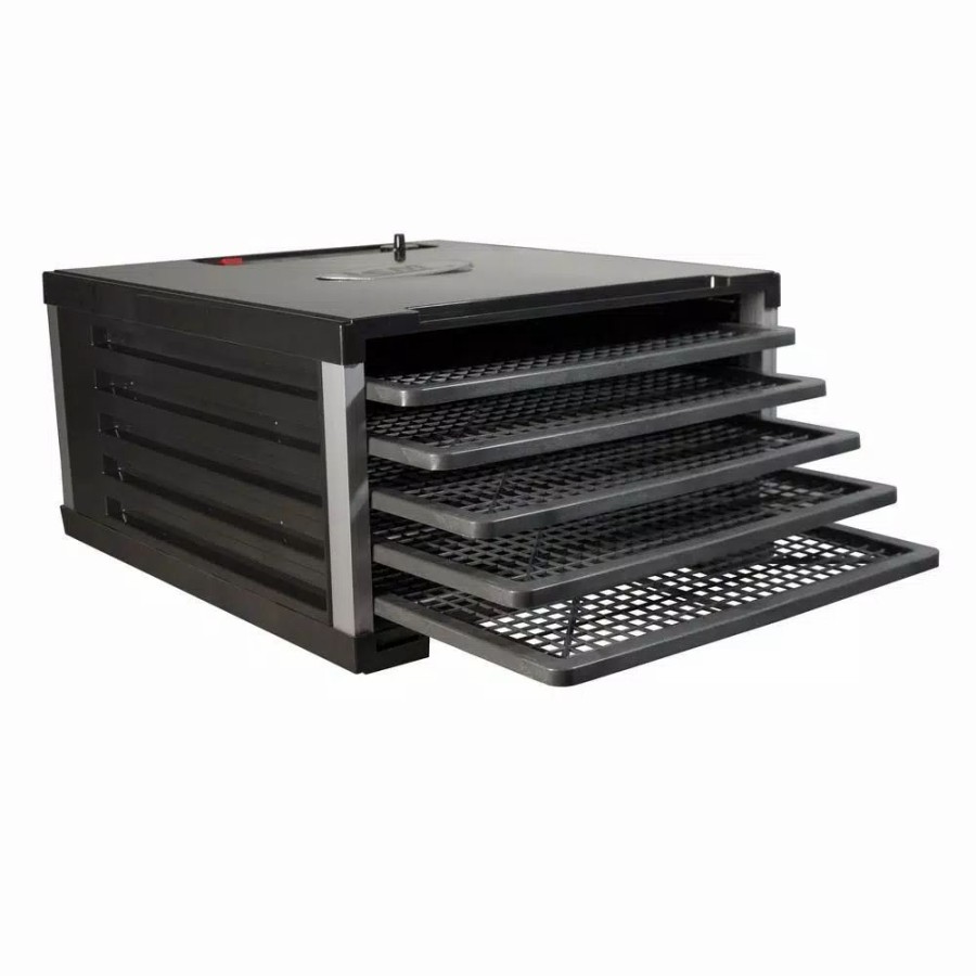 * Food Processing | Food Processing Lem 5-Tray Black Food Dehydrator With Built-In Timer