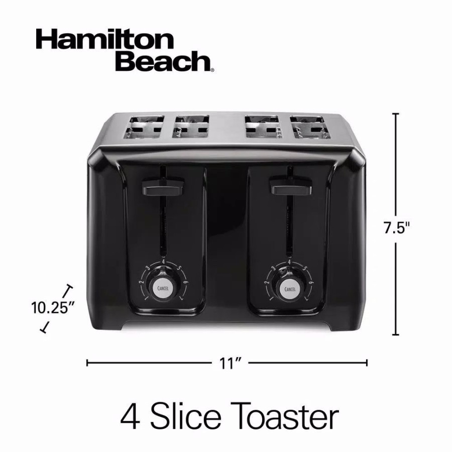 * Toasters | Toasters Hamilton Beach 4-Slice Black Wide Slot Toaster