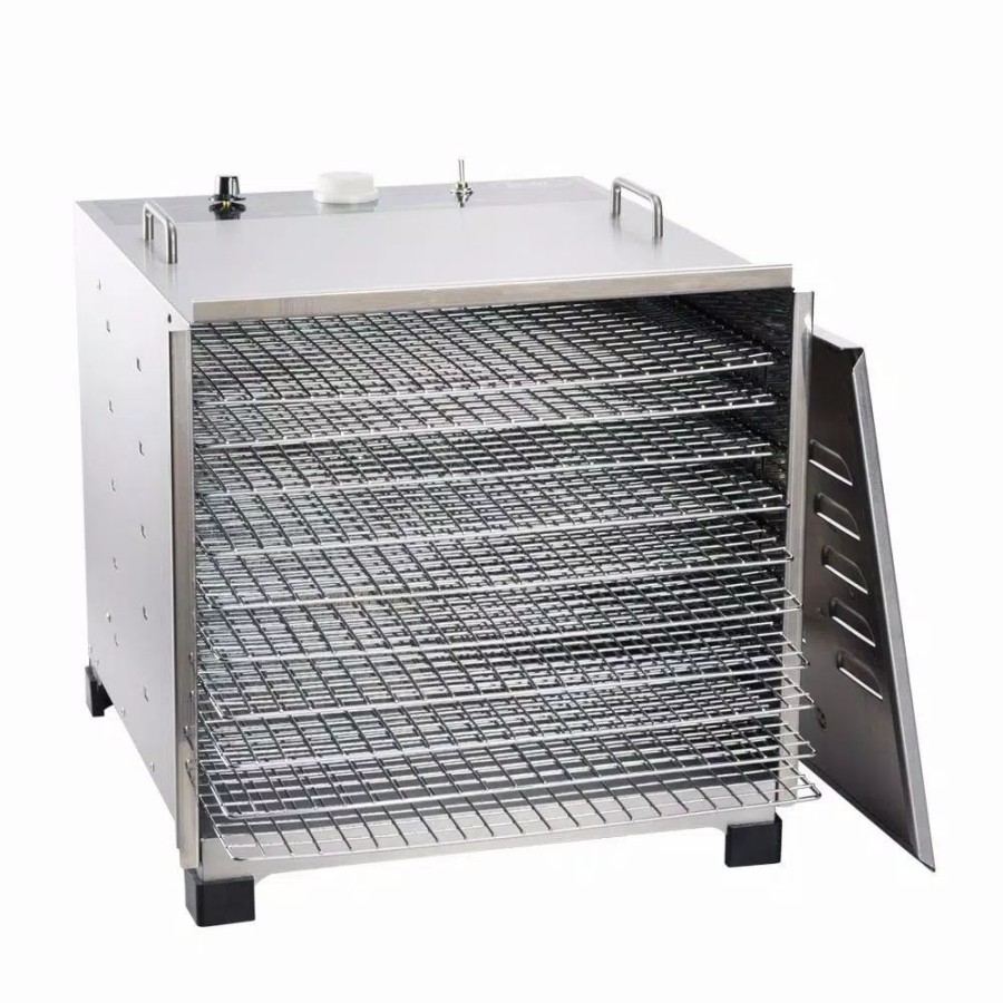 * Food Processing | Food Processing Lem 10-Tray Stainless Steel Food Dehydrator With Built-In Timer