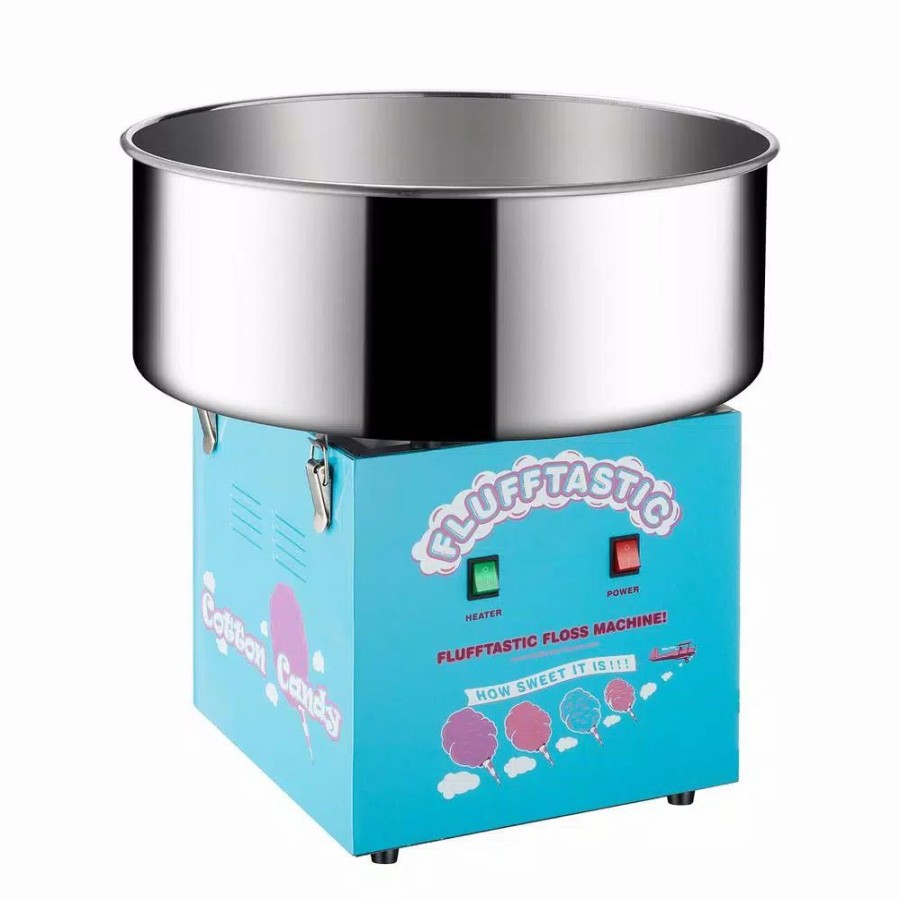 * Dessert Makers | Dessert Makers Great Northern Blue Cotton Candy Machine- Flufftastic Floss Maker- Use Sugar Or Hard Candy- Stainless Steel Pan