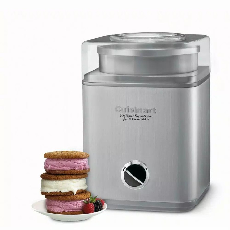 * Dessert Makers | Dessert Makers Cuisinart Pure Indulgence 2 Qt. Brushed Chrome Frozen Yogurt, Sorbet And Ice Cream Maker