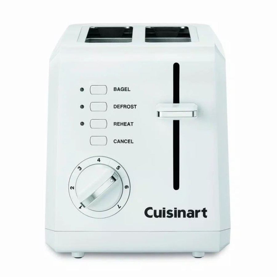 * Toasters | Toasters Cuisinart Compact 2-Slice White Wide Slot Toaster With Crumb Tray