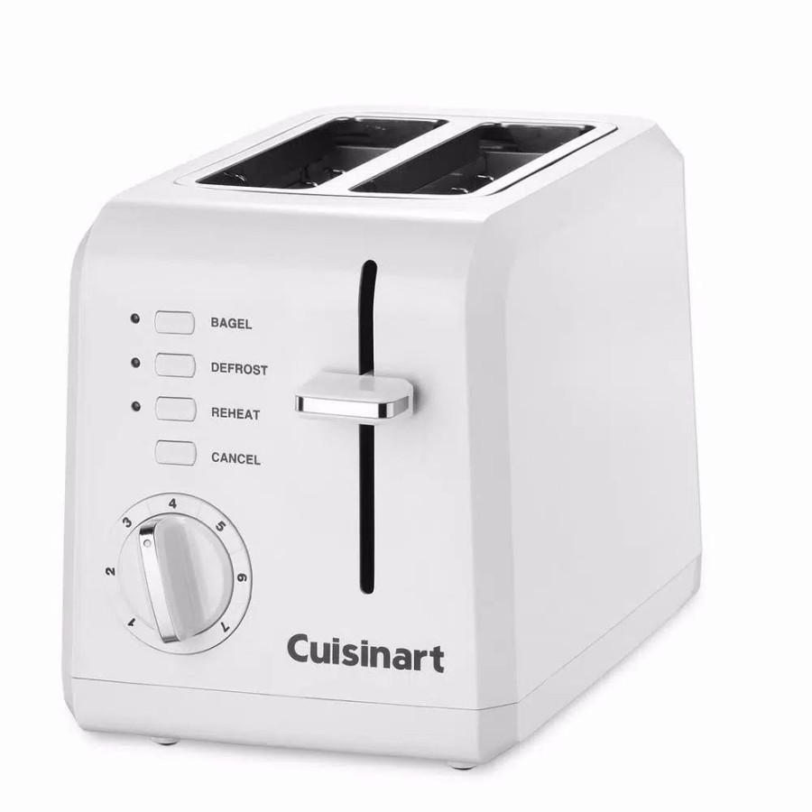 * Toasters | Toasters Cuisinart Compact 2-Slice White Wide Slot Toaster With Crumb Tray