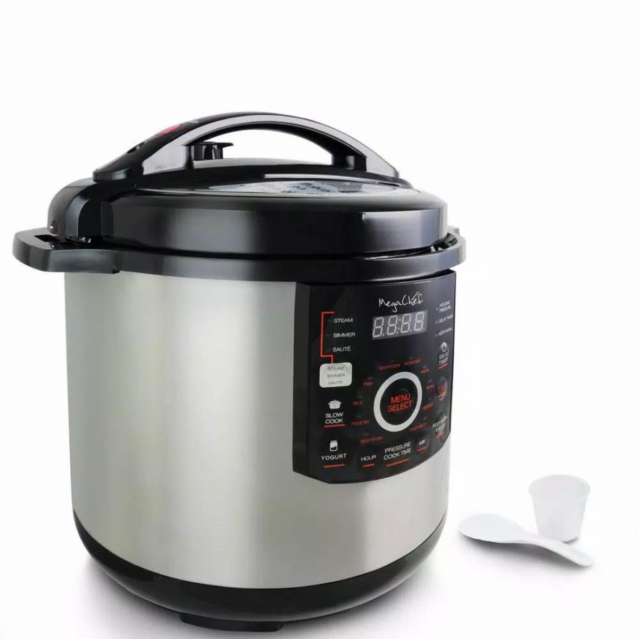 * Cookers | Cookers Megachef 12 Qt. Black And Silver Electric Pressure Cooker With Automatic Shut-Off And Keep Warm Setting