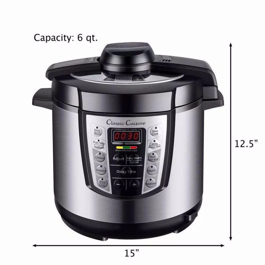 * Cookers | Cookers Classic Cuisine 4-In-1 Multi-Function 6 Qt. Silver Electric Pressure Cooker