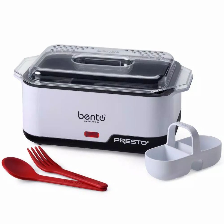 * Cookers | Cookers Presto Bento Box White 1.75 Cup Electric Steamer Ramen Noodle Cooker