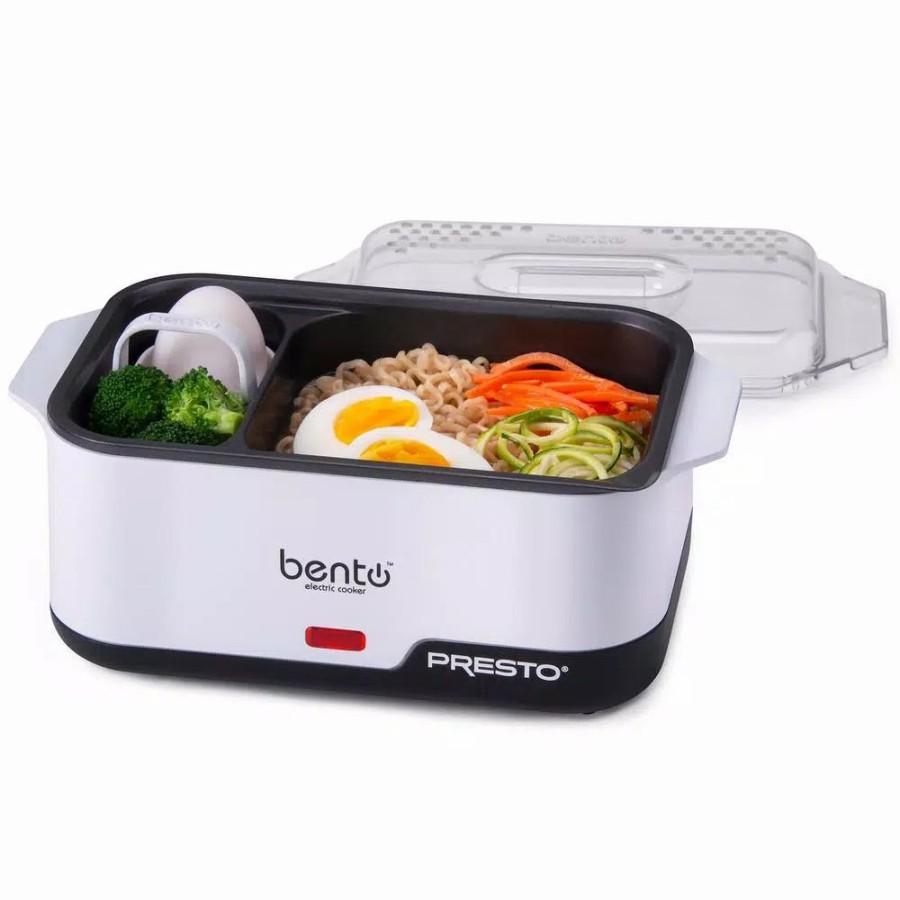 * Cookers | Cookers Presto Bento Box White 1.75 Cup Electric Steamer Ramen Noodle Cooker