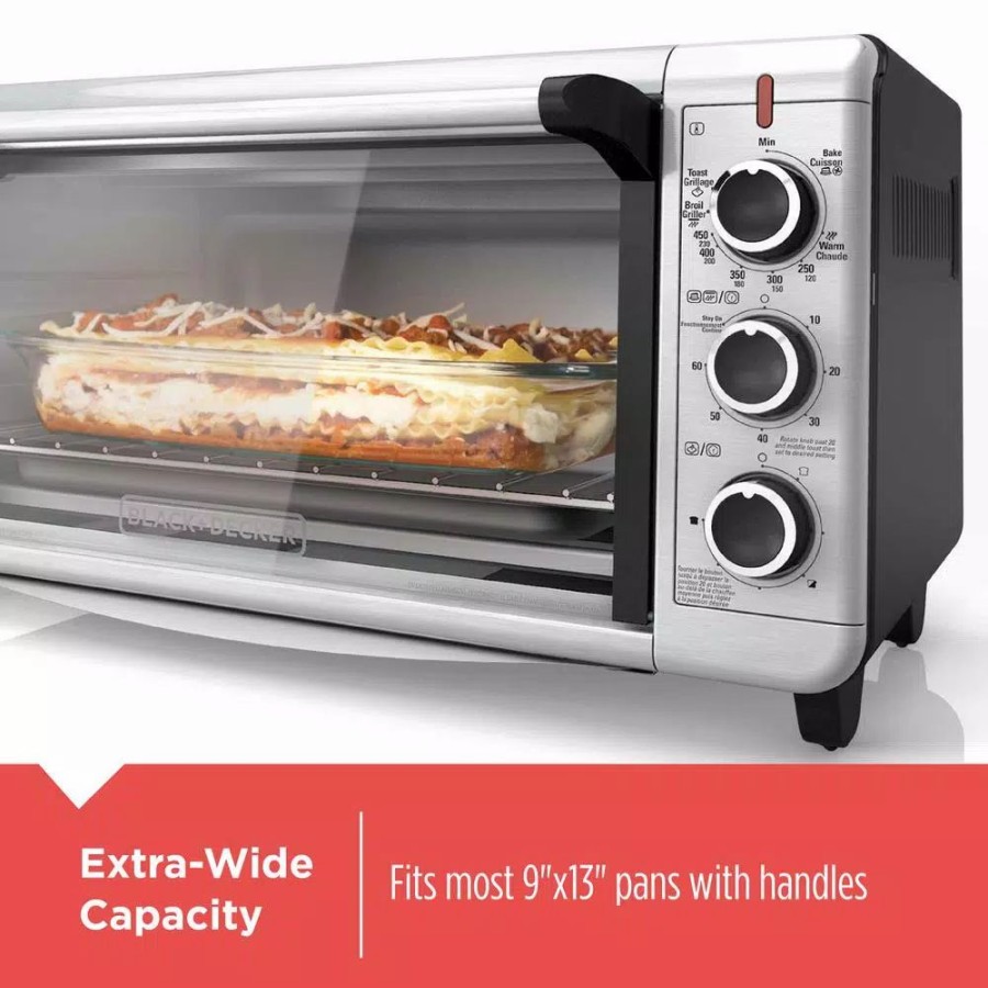 * Toasters | Toasters Black+Decker 8-Slice Extra-Wide Convection Toaster Oven, Stainless Steel