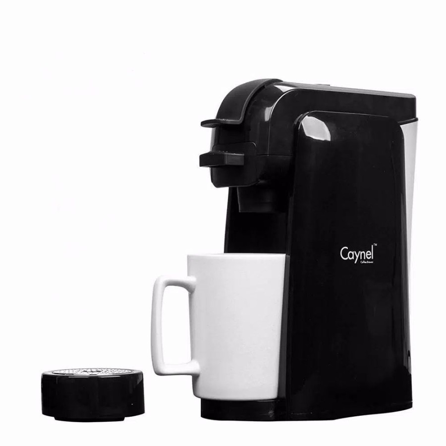 * Coffee Makers | Coffee Makers Boyel Living 1000-Watt Black Coffee Machine Single Serve Coffee Maker 4 Cups Decorative Sign