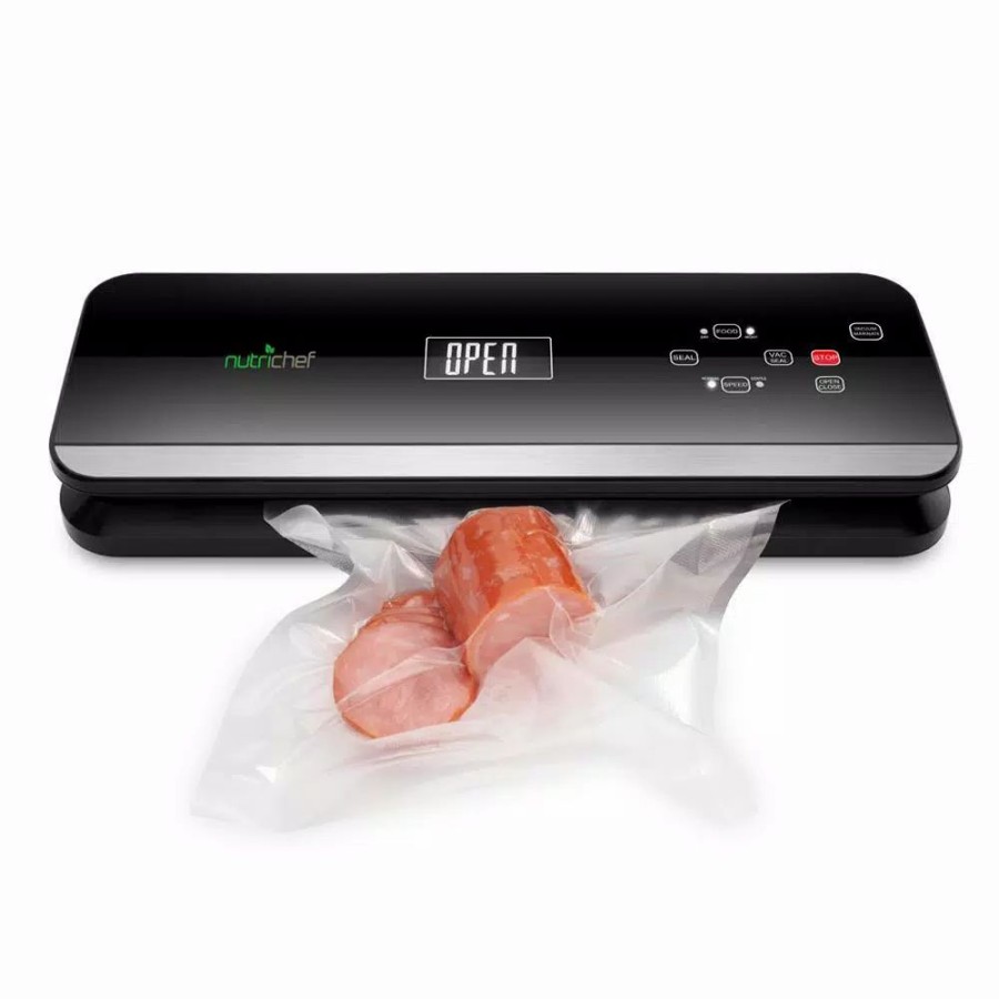 * Food Processing | Food Processing Nutrichef White With Soft Touch Digital Button Controls Food Vacuum Sealer Electric Air Sealing Preserver System