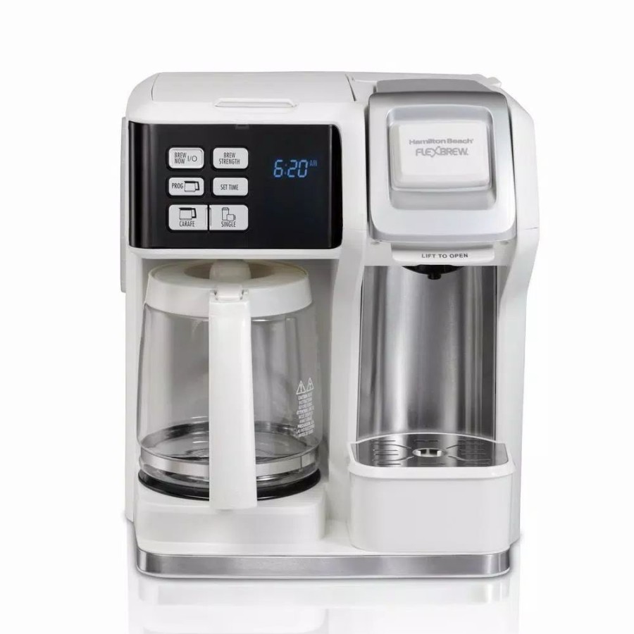 * Coffee Makers | Coffee Makers Hamilton Beach 12-Cup White Flexbrew 2-Way Coffee Maker