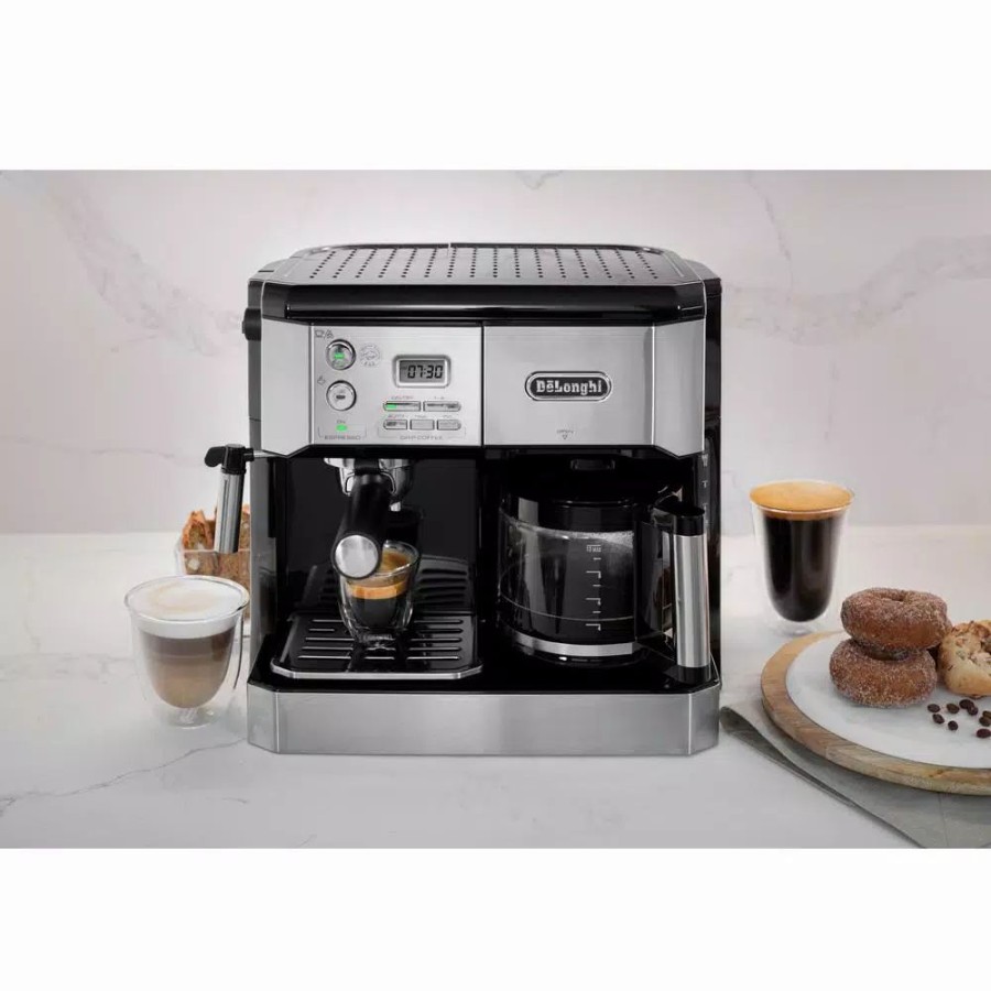 * Coffee Makers | Coffee Makers Delonghi All-In-One 10-Cup Stainless Steel Espresso Machine And Drip Coffee Maker