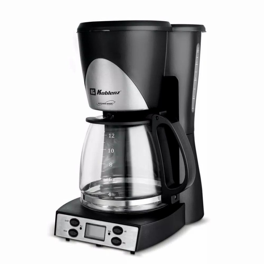 * Coffee Makers | Coffee Makers Koblenz Kitchen Magic Collection 12-Cup Black Programmable Coffee Maker