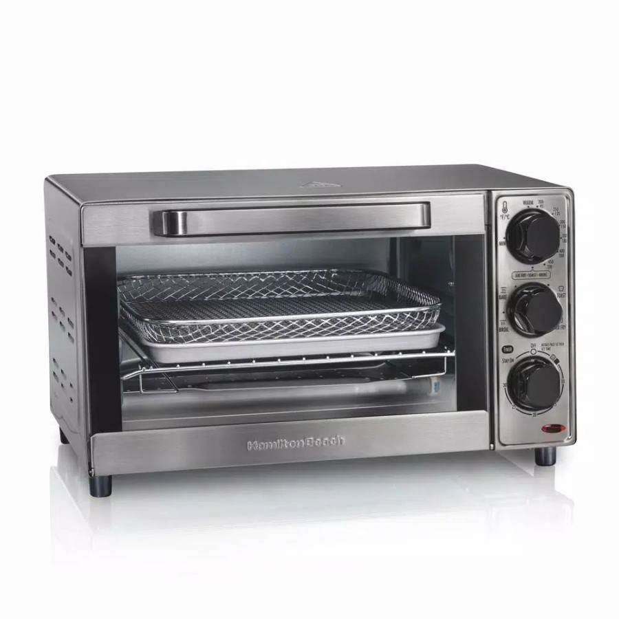 * Toasters | Toasters Hamilton Beach Sure Crisp 1120 W 4-Slice Stainless Steel Toaster Oven With Air Fry