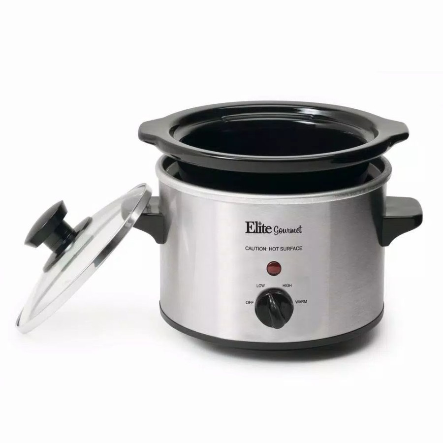 * Cookers | Cookers Elite Gourmet 1.5 Qt. Stainless Steel Mini Slow Cooker