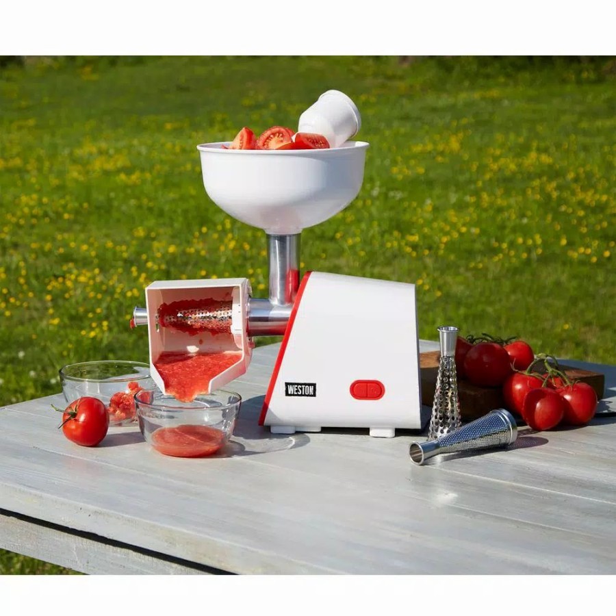 * Food Processing | Food Processing Weston 16-Cup Red And White Electric Tomato Strainer