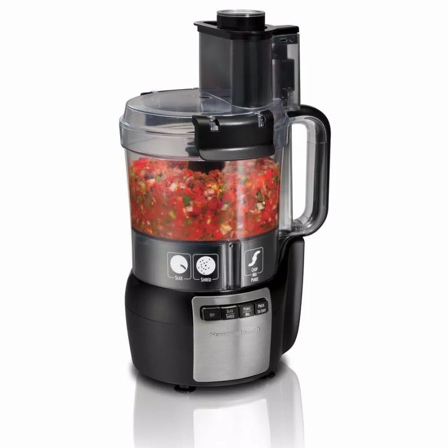 * Food Processing | Food Processing Hamilton Beach Stack And Snap 10-Cup 3-Speed Black Food Processor