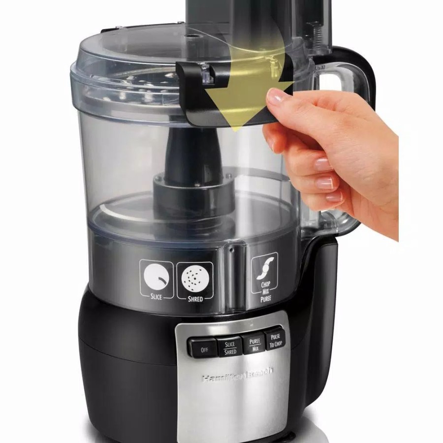 * Food Processing | Food Processing Hamilton Beach Stack And Snap 10-Cup 3-Speed Black Food Processor