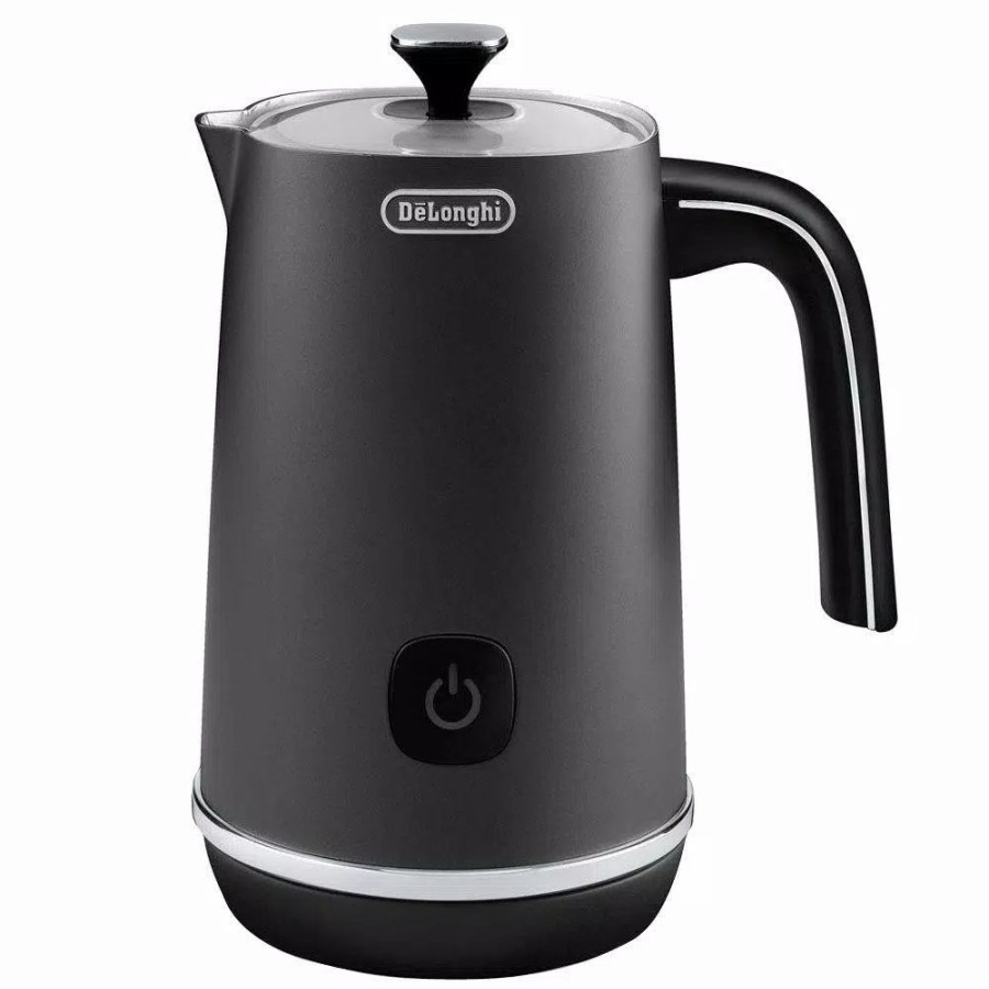 * Coffee Makers | Coffee Makers Delonghi 8.8 Oz. Matte Black Metal Electric Milk Frother With Non-Stick Interior