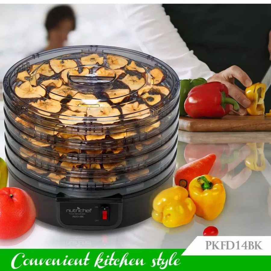 * Food Processing | Food Processing Nutrichef 5-Tray Black Electric Countertop Food Dehydrator Food Preserver