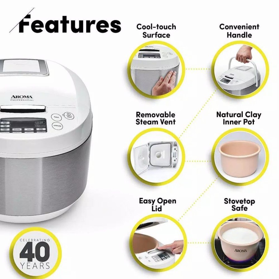 * Cookers | Cookers Aroma 3 Qt. White Electric Multicooker