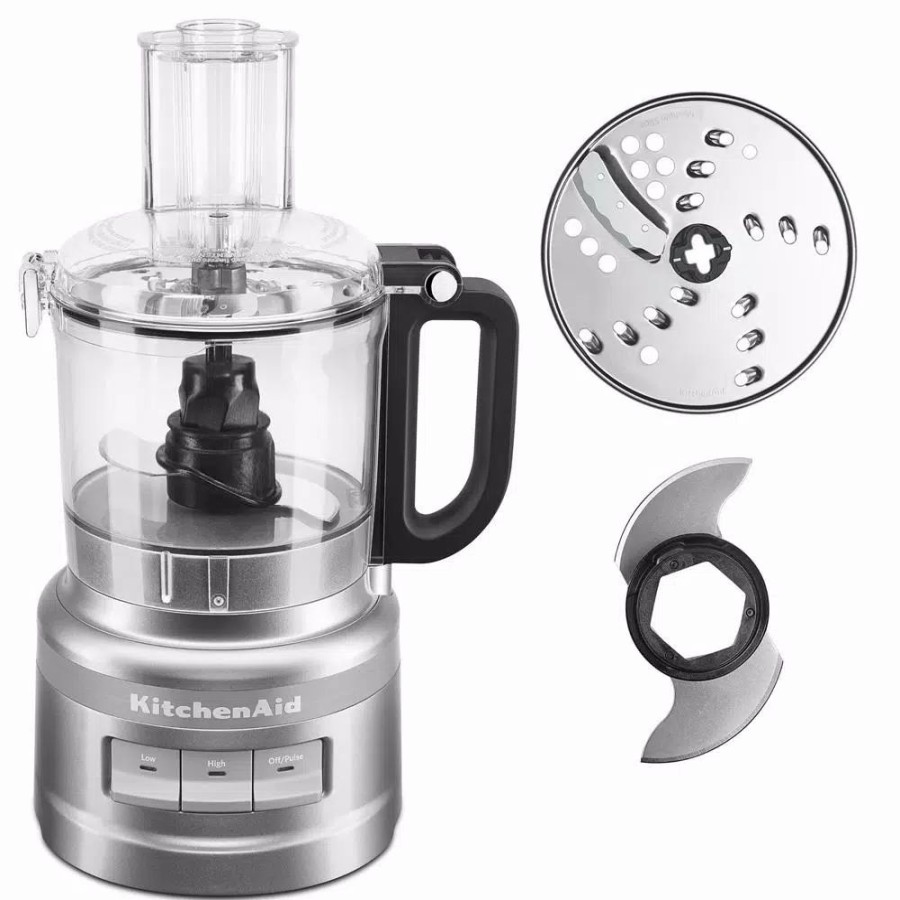 * Food Processing | Food Processing Kitchenaid 7-Cup 3-Speed Contour Silver Food Processor With Locking Lid